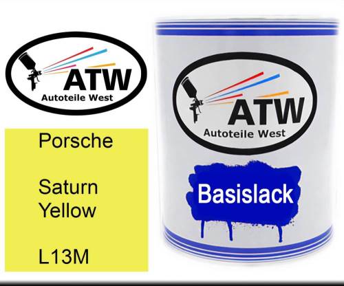 Porsche, Saturn Yellow, L13M: 1L Lackdose, von ATW Autoteile West.